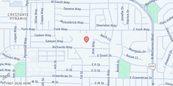 Map showing Sparks Rec Center School Break Meals at 98 Richards Way, Sparks, NV