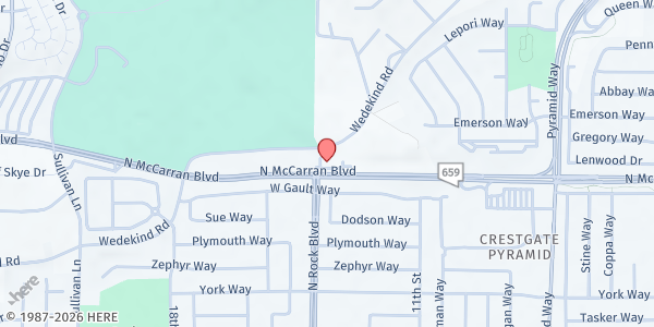 Map showing Sparks Seventh Day Adventist Church at 2990 Rock Blvd., Sparks, NV