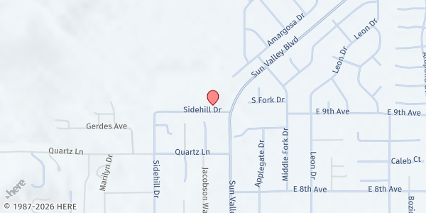 Map showing Esther Bennett Elementary School at 5900 Sidehill Dr., Sun Valley, NV