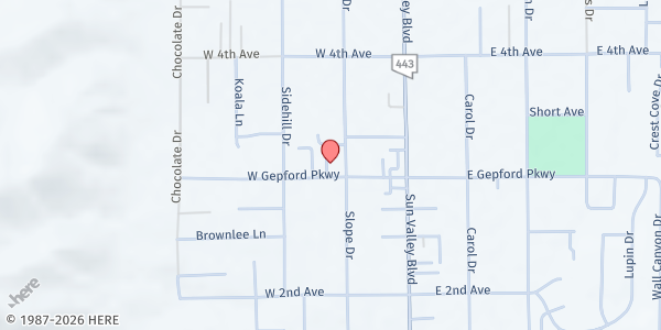 Map showing Hope Church of the Nazarene at 205 W Gepford Pkwy, Sun Valley, NV
