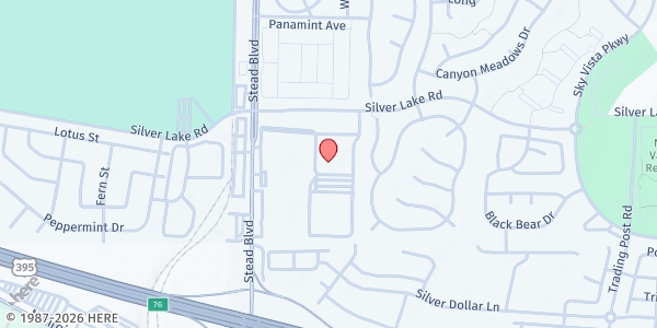 Map showing North Valleys FRC - O'Brien Middle School at 5000 Silver Lake Rd, Sun Valley, NV