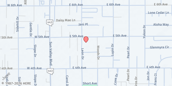 Map showing Sun Valley Elementary School at 5490 Leon Dr, Sun Valley, NV