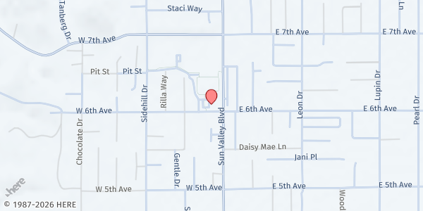 Map showing Sun Valley Family Resource Center at 115 W 6th Avenue, Sun Valley, NV