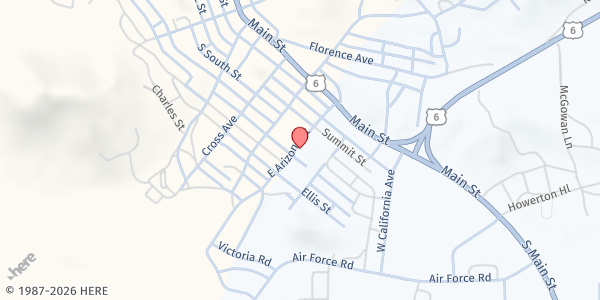 Map showing First Baptist Church of Tonopah at 512 Tonopah Ave., Tonopah, NV