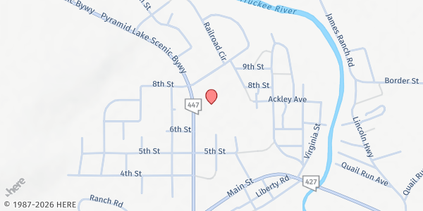 Map showing Natchez Elementary at 1 NV-447, Wadsworth, NV