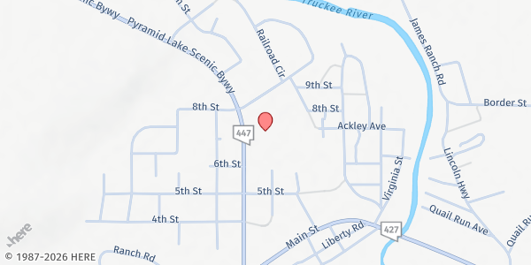 Map showing Natchez Elementary School at 1 NV-447, Wadsworth, NV