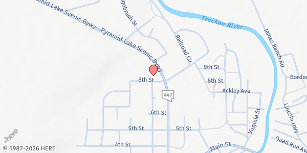 Map showing Wadsworth Community Center at 551 8th St, Wadsworth, NV