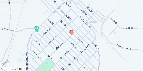 Map showing Wells Combined School at 1378 Lake Ave, Wells, NV