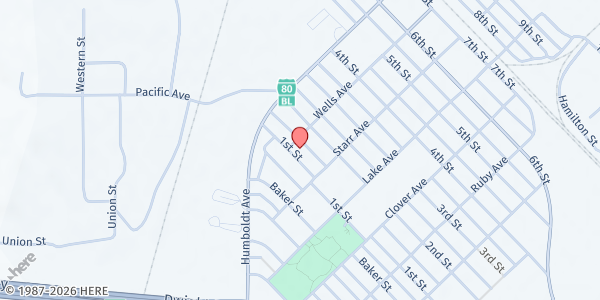 Map showing Wells Senior Center at 213 1st St., Wells, NV
