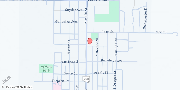 Map showing Boys & Girls Club of Mason Valley at 124 N. Main St, Yerington, NV