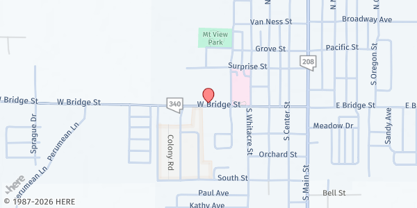Map showing Healthy Communities Coalition: Yerington Food Pantry at 502 W. Bridge Street, Yerington, NV