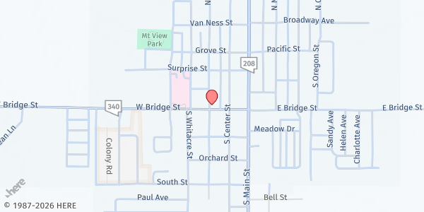 Map showing Healthy Communities Coalition - Yerington Food Pantry at 124 W. Bridge St, Yerington, NV