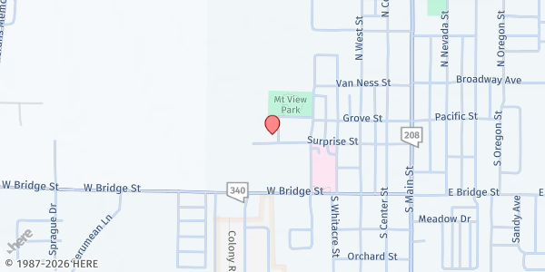 Map showing Mountain View Park- Mobile Harvest at 117 Tilson Way, Yerington, NV