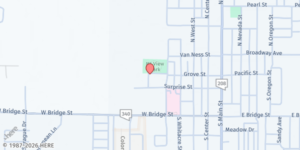 Map showing Yerington Senior Center at 117 Tilson Way, Yerington, NV