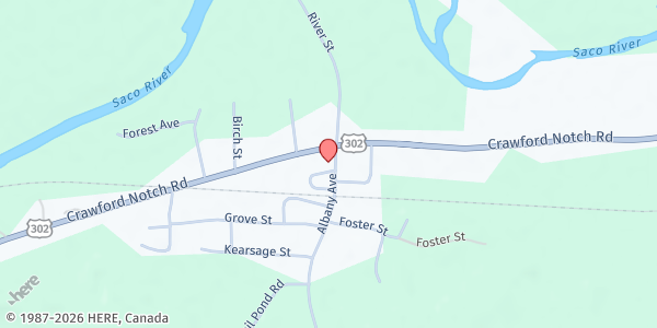 Map showing Union Congregational Church at Albany Ave, Bartlett, NH