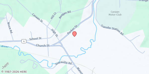 Map showing Canaan Food Pantry at 9 On The Common Ln., Canaan, NH