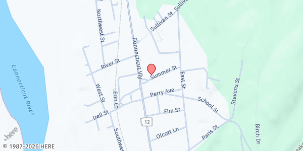 Map showing Fall Mountain Food Shelf - Charlestown at 29 Summer St., Charlestown, NH