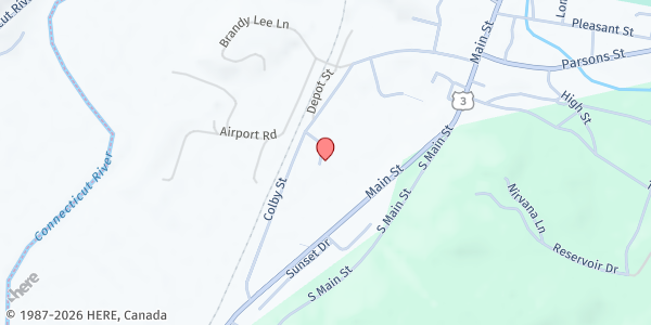 Map showing Senior Meals of Coös County TCCAP - Colebrook at Colby Commons Ln, Colebrook, NH