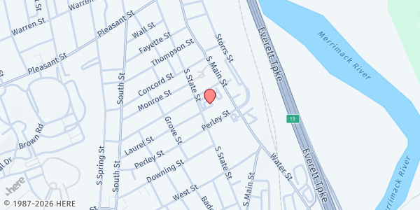 Map showing Christ The King Food Pantry at 67 South State St., Concord, NH