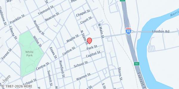 Map showing CityHope Food Pantry at 20 North State St., Concord, NH