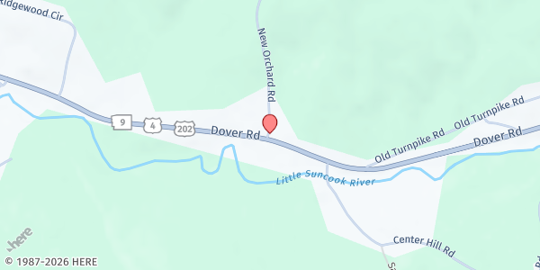 Map showing Epsom Food Pantry at 1596 Dover Rd., Epsom, NH