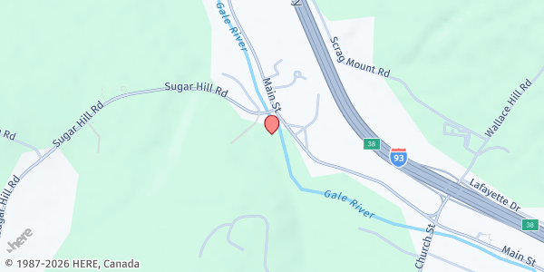 Map showing Bancroft House at Main St, Franconia, NH