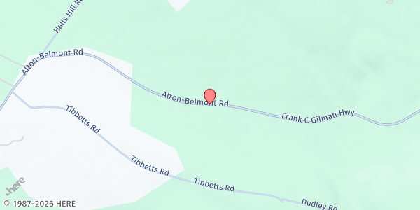 Map showing Gilmanton Community Church Food Pantry at 1817 NH-140, Gilmanton Iron Works, NH