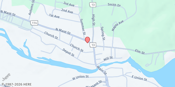 Map showing Goffstown Network Food Pantry at 7 N Mast St, Goffstown, NH