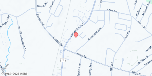 Map showing Hampton United Methodist Food Pantry at 525 Lafayette Rd, Hampton, NH