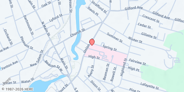 Map showing Salvation Army Food Pantry & Soup Kitchen - Laconia at 177 Union Ave., Laconia, NH