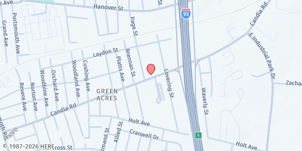 Map showing Friends of St Vincent de Paul at 565 Candia Rd., Manchester, NH