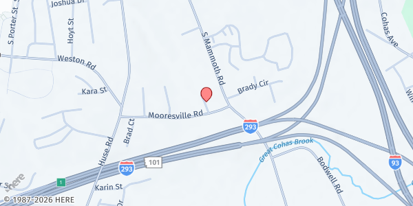Map showing Manchester Church of God Food Pantry at 230 Mooresville Rd., Manchester, NH
