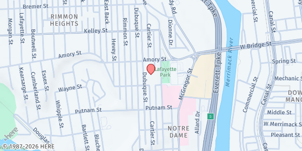 Map showing SVDP Manchester at 378 Notre Dame Ave., Manchester, NH