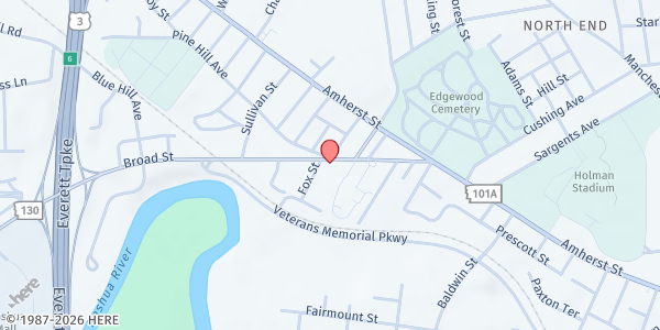 Map showing United Way of Greater Nashua - Main Office at 20 Broad St #1, Nashua, NH