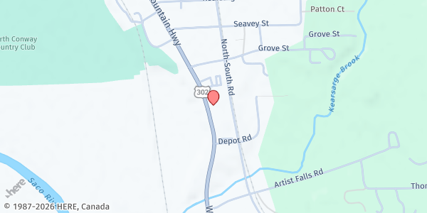 Map showing Food Distribution Center - Vaughan Food Pantry at 2493 White Mountain Hwy, North Conway, NH