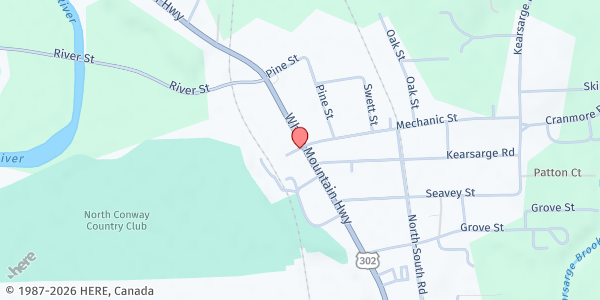 Map showing Vaughan Community Service, Inc. Food Pantry at 2503 White Mountain Hwy., North Conway, NH