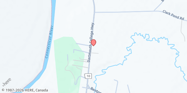 Map showing North Haverhill United Methodist Church at 2900 Dartmouth College Hwy, North Haverhill, NH