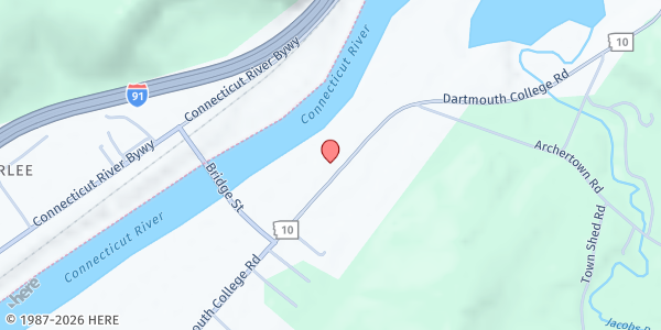 Map showing Orford Congregational Church at 617 NH-10, Orford, NH