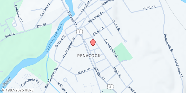 Map showing Immaculate Conception Food Pantry at 9 Bonney St., Penacook, NH