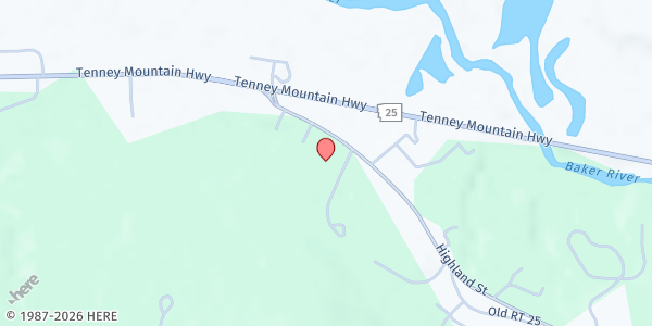 Map showing Restoration Church at 319 Highland St, Plymouth, NH