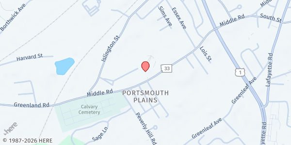 Map showing Portsmouth SDA Food Pantry at 861 Middle Rd., Portsmouth, NH