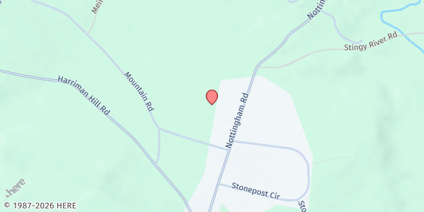 Map showing New Life Assembly of God Food Pantry at 84 Nottingham Rd., Raymond, NH