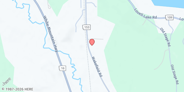 Map showing Wakefield Food Pantry at 1500 Wakefield Rd, Sanbornville, NH