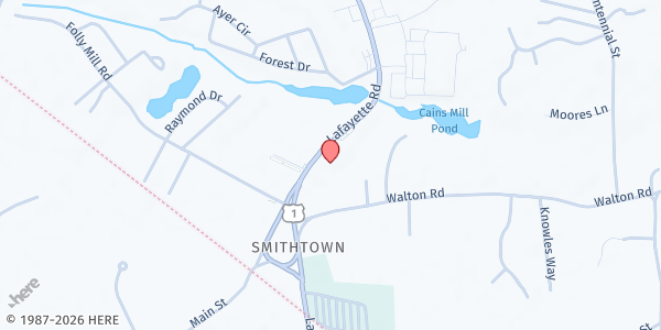 Map showing Seabrook Food Pantry @SNH Services at 146 Lafayette Rd., Seabrook, NH
