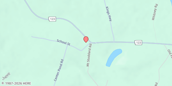 Map showing Stoddard Congregational Church at 1549 NH-123, Stoddard, NH