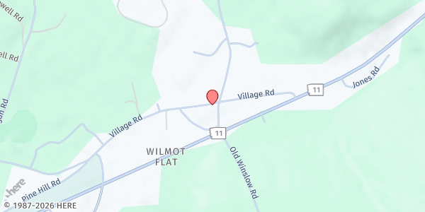 Map showing Wilmot Flat Baptist Church at 61 Village Rd, Wilmot, NH