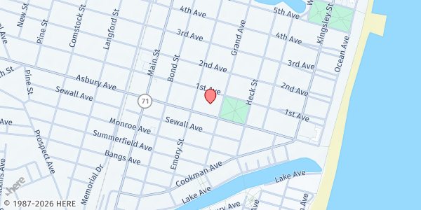 Map showing Trinity Church Pantry & Kitchen at 503 Asbury Avenue, Asbury Park, NJ