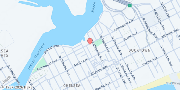 Map showing Bangladesh Association of South Jersey at 2709 Fairmount Avenue, Atlantic City, NJ