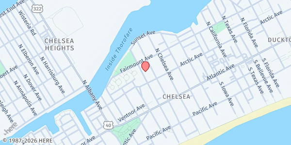 Map showing SOVEREIGN AVE SCHOOL at 111 North Sovereign Avenue, Atlantic City, NJ