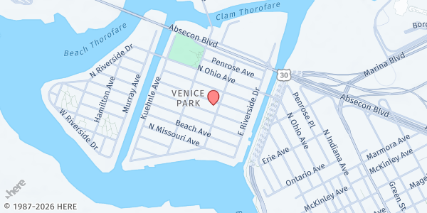 Map showing Westminister Christian Worship Center at 2015 Morningside Avenue, Atlantic City, NJ
